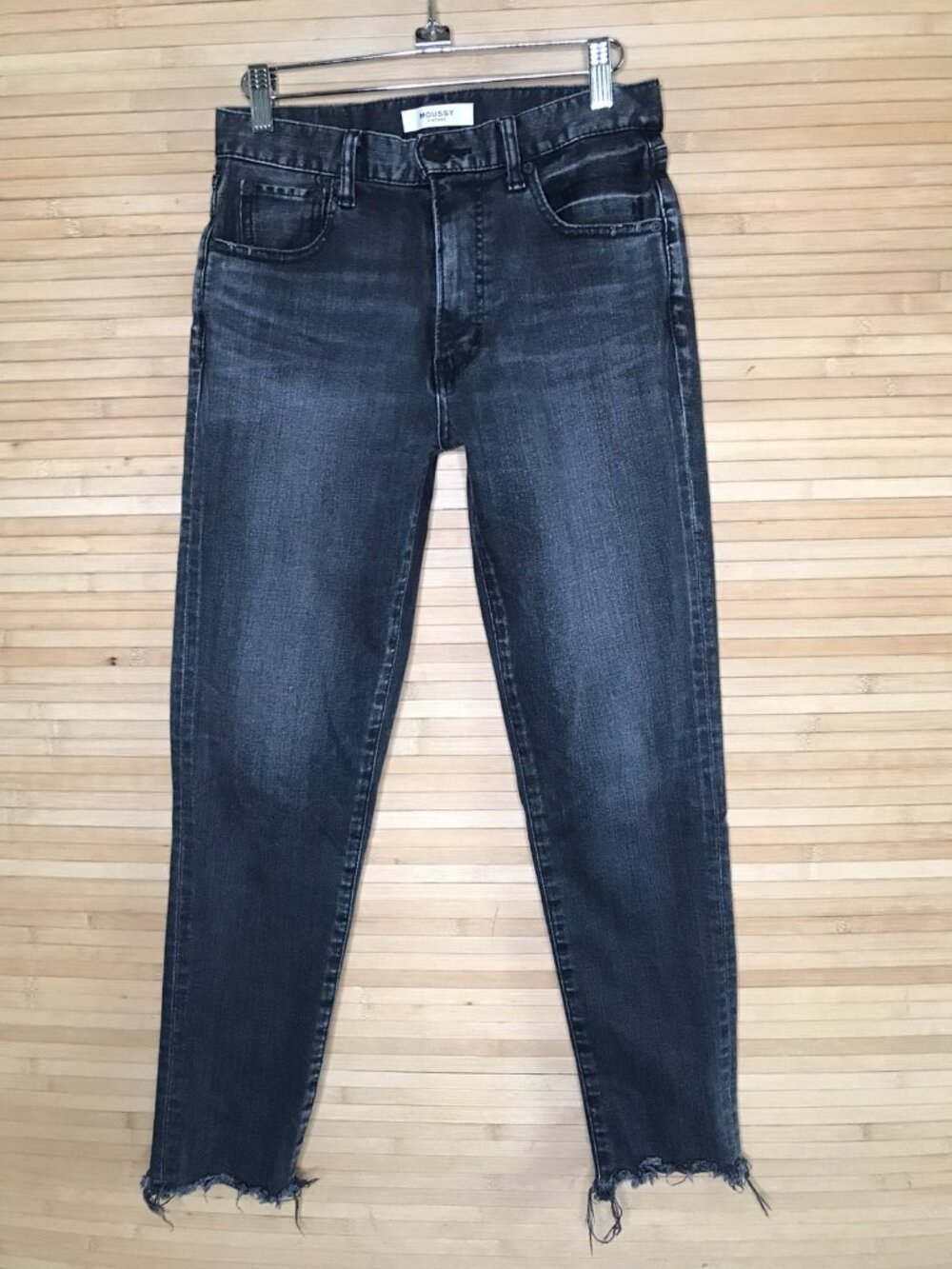 Moussy Vintage Women’s Skinny Black Distressed Denim Pants Jeans 27